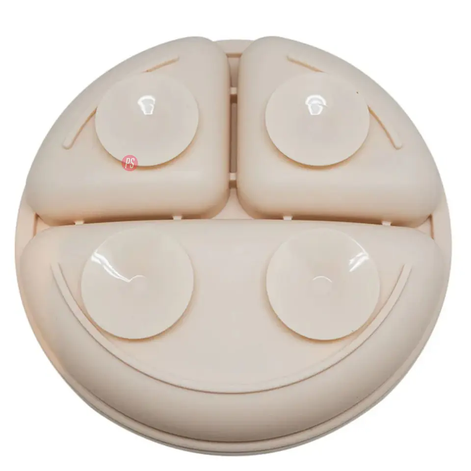 Plato Silicona Bebe Kido Ventosa y 3 Divisiones Colores - PS 10
