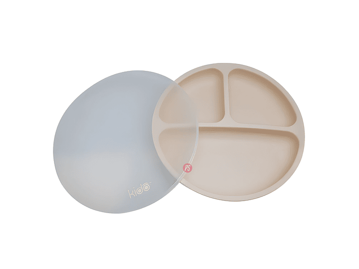 Plato Silicona Bebe Kido Ventosa y 3 Divisiones Colores - PS 9