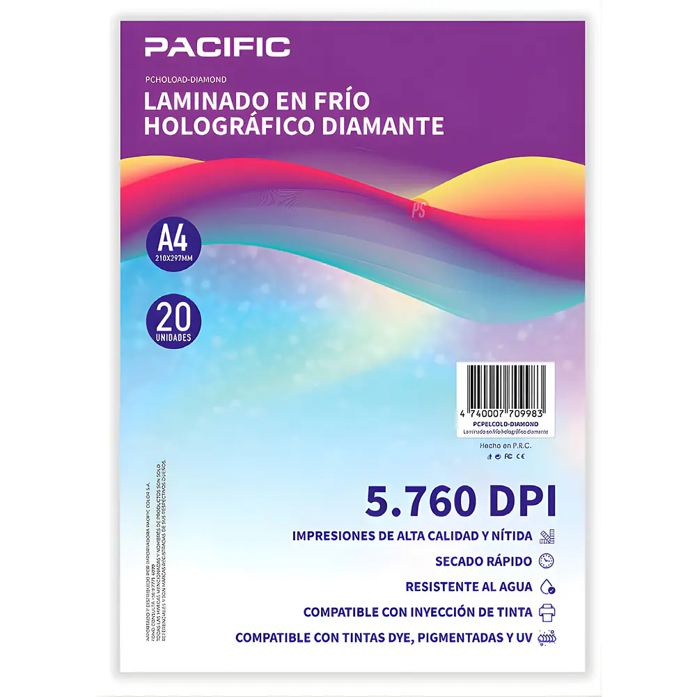 Laminado Frio Holografico 20 Hojas Diamante A4 - PS 1