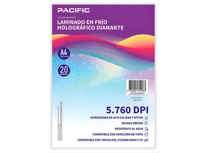 Laminado Frio Holografico 20 Hojas Diamante A4 - PS 1