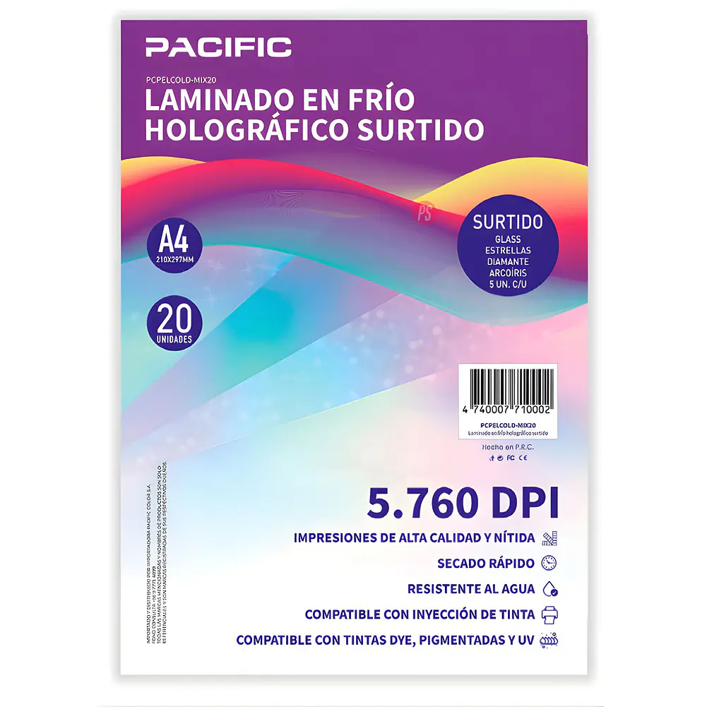 Laminado Frio Holografico 20 Hojas Surtido A4 - PS 1