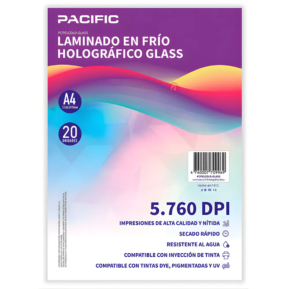 Laminado Frio Holografico 20 Unidades Glass A4 - PS 1