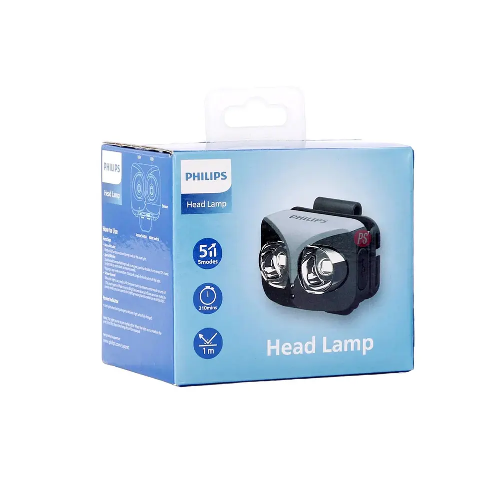Linterna Frontal LED Philips Owl-Eye 450 lm 5W Sensor - PS 3