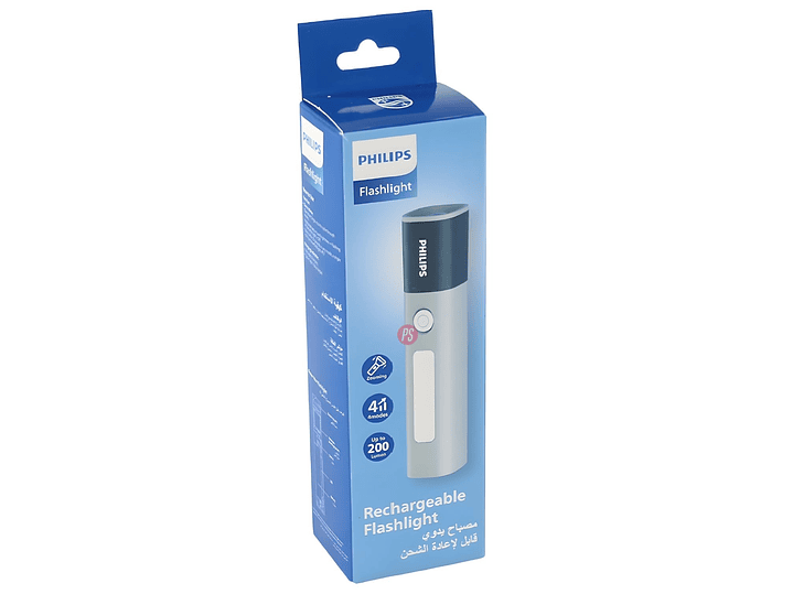 Linterna LED Philips 10W Recargable Zoom 150m 4 Modos - PS 3