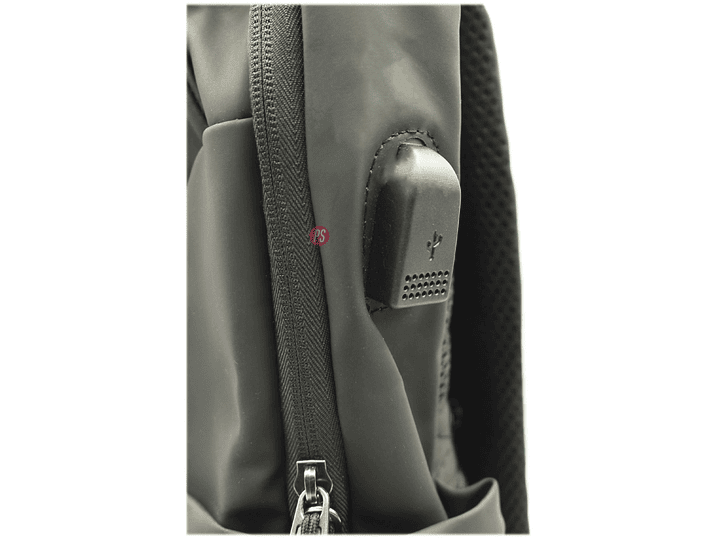 Mochila Negra Impermeable con Cierre Delantero - PS 4