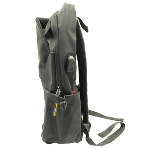 Mochila Negra Impermeable con Cierre Delantero - PS