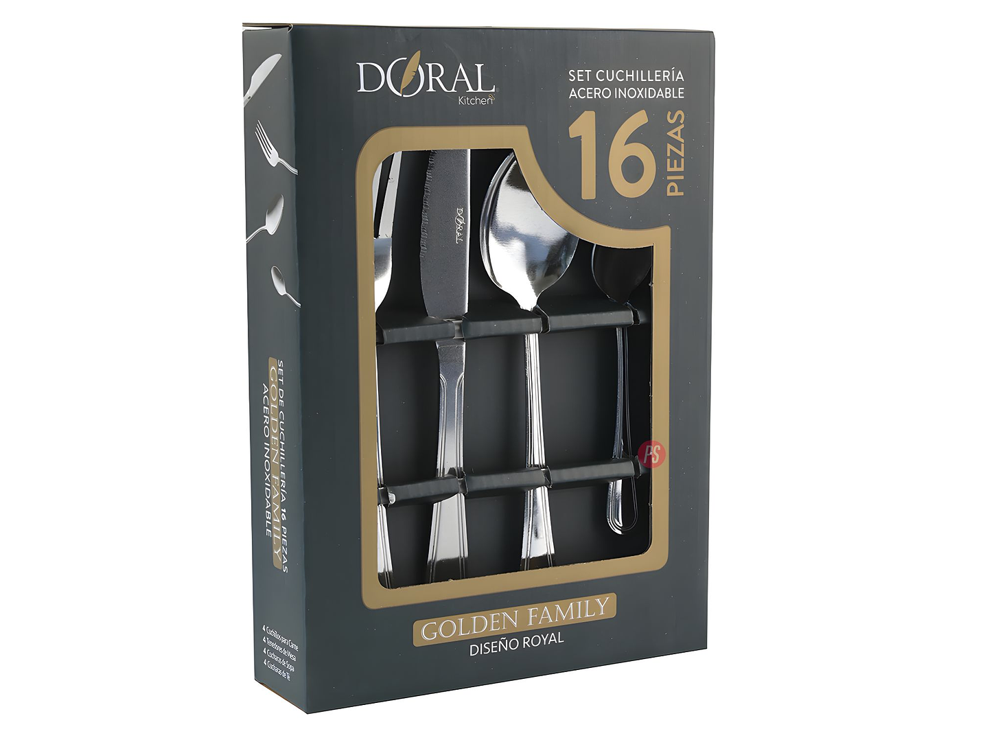 Juego De Cubiertos 16 Piezas Golden Family Acero - PS 1