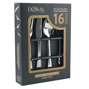 Juego De Cubiertos 16 Piezas Golden Family Acero - PS