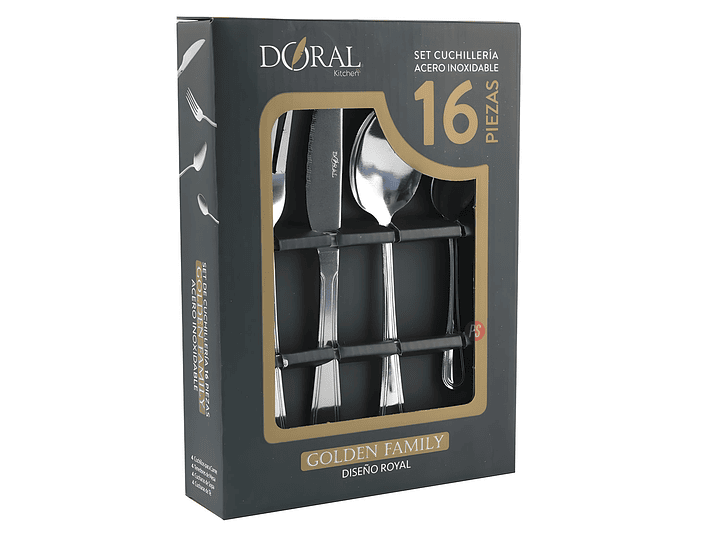 Juego De Cubiertos 16 Piezas Golden Family Acero - PS 1