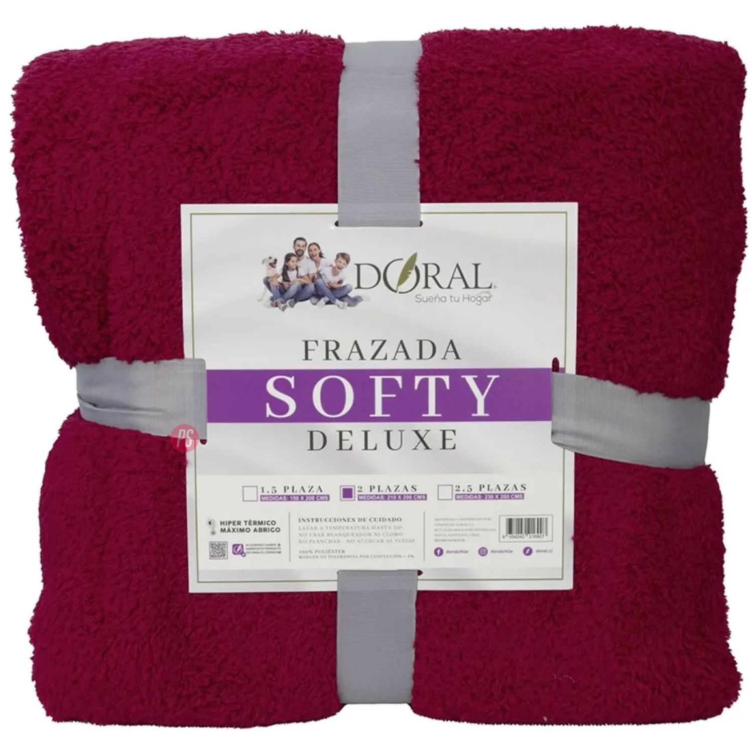Frazada Flannel Lisa Doral Súper Suave y Térmica 1.5 Plazas (Azul)