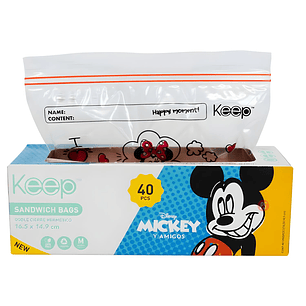 Bolsas Sandwich Minnie 40 Unidades Cierre Hermetico - PS