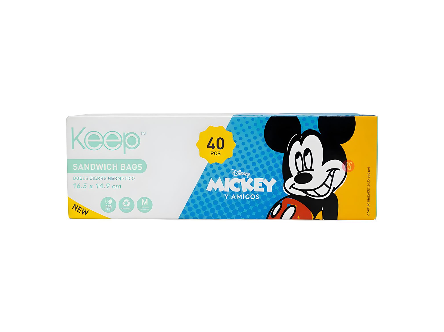 Bolsas Sandwich Minnie 40 Unidades Cierre Hermetico - PS 3