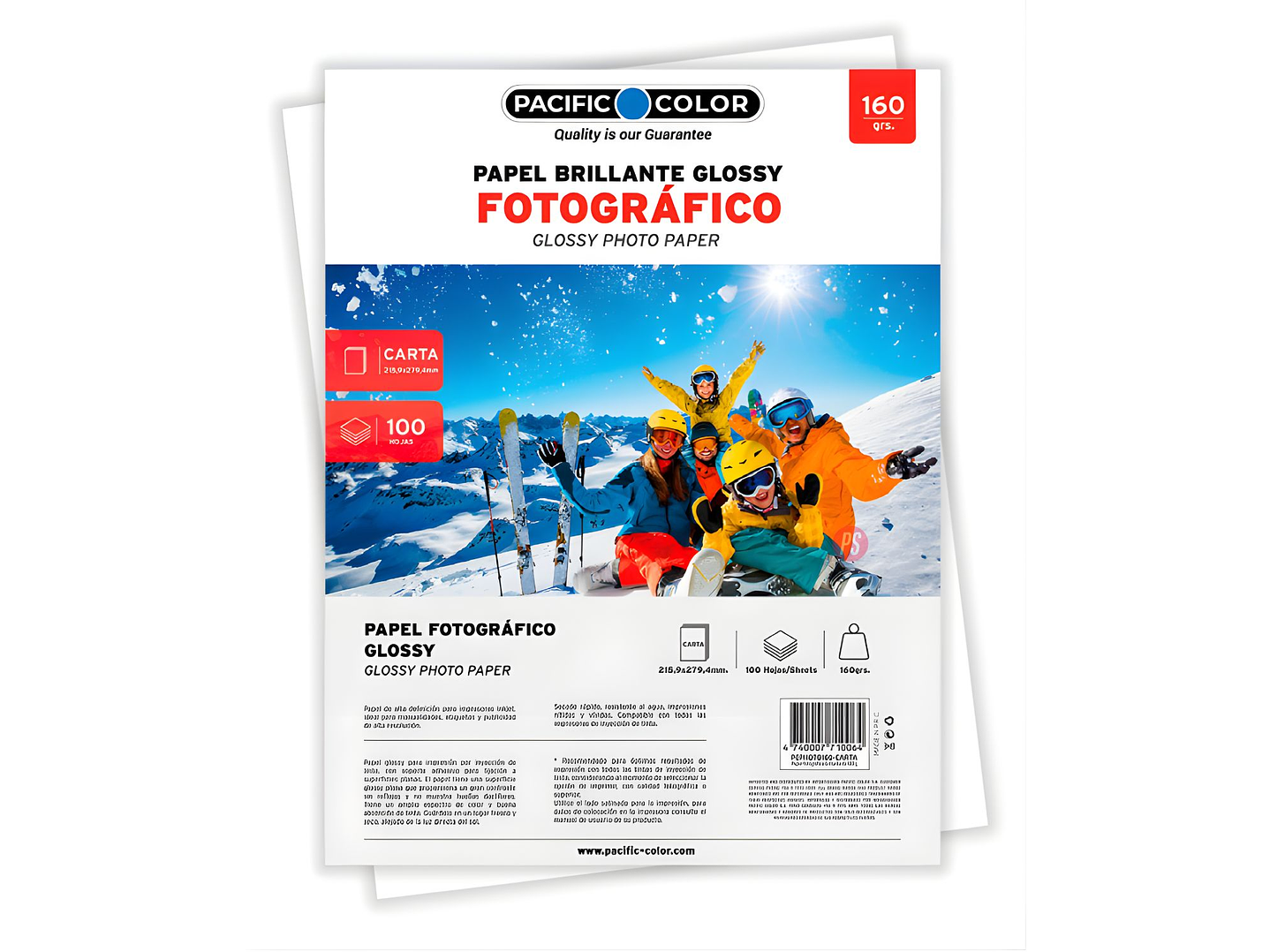 Papel Fotografico Glossy Carta 160gr 100 Hojas Inkjet - PS 1