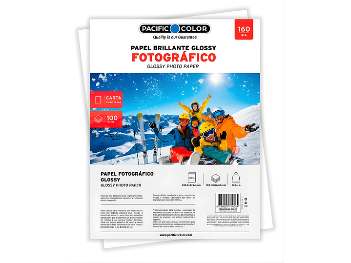 Papel Fotografico Glossy Carta 160gr 100 Hojas Inkjet - PS 1
