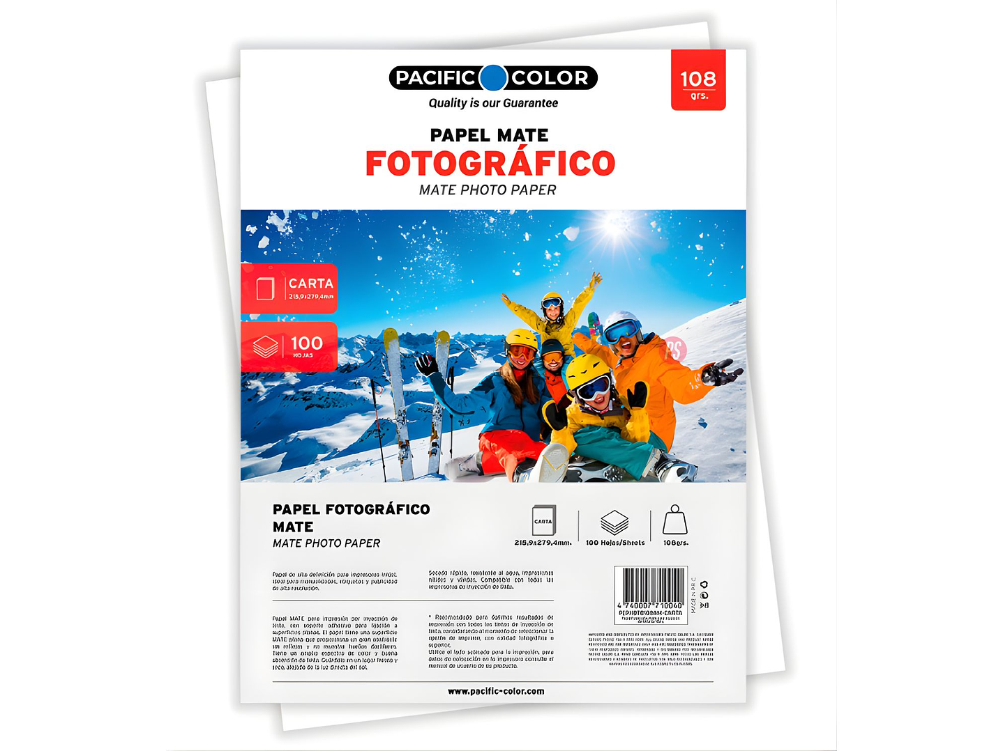 Papel Fotografico Mate Carta 108g 100 Hojas Inkjet - PS 1