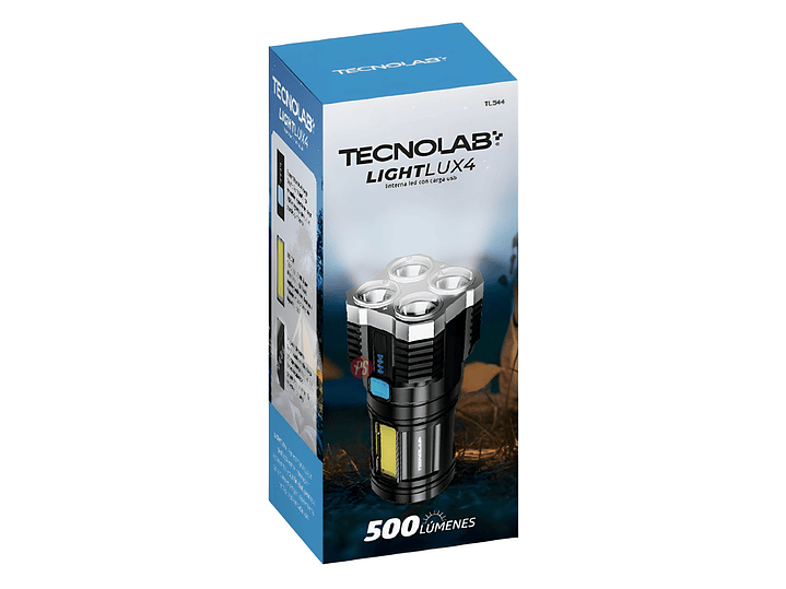 Linterna LED 500 Lúmenes USB Recargable Resistente - PS 4