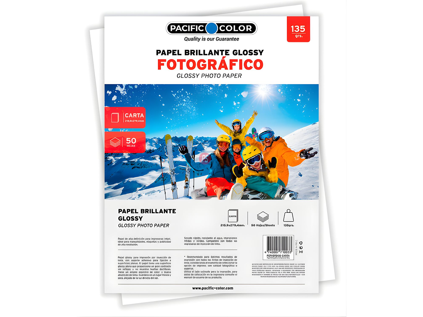 Papel Fotografico Glossy Carta 135g 50 Hojas Inkjet - PS 1