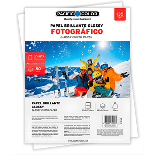 Papel Fotografico Glossy Carta 135g 50 Hojas Inkjet - PS