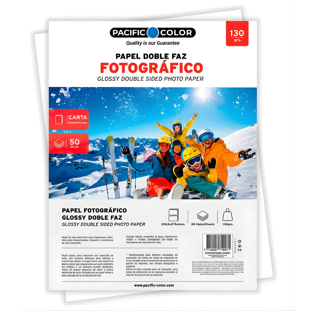 Papel Fotografico Glossy Doble Cara Carta 130g 50 Hojas - PS 1