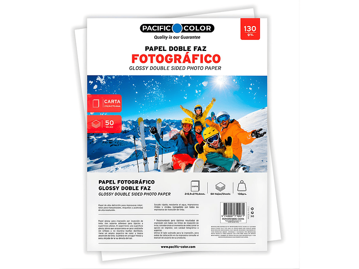 Papel Fotografico Glossy Doble Cara Carta 130g 50 Hojas - PS 1