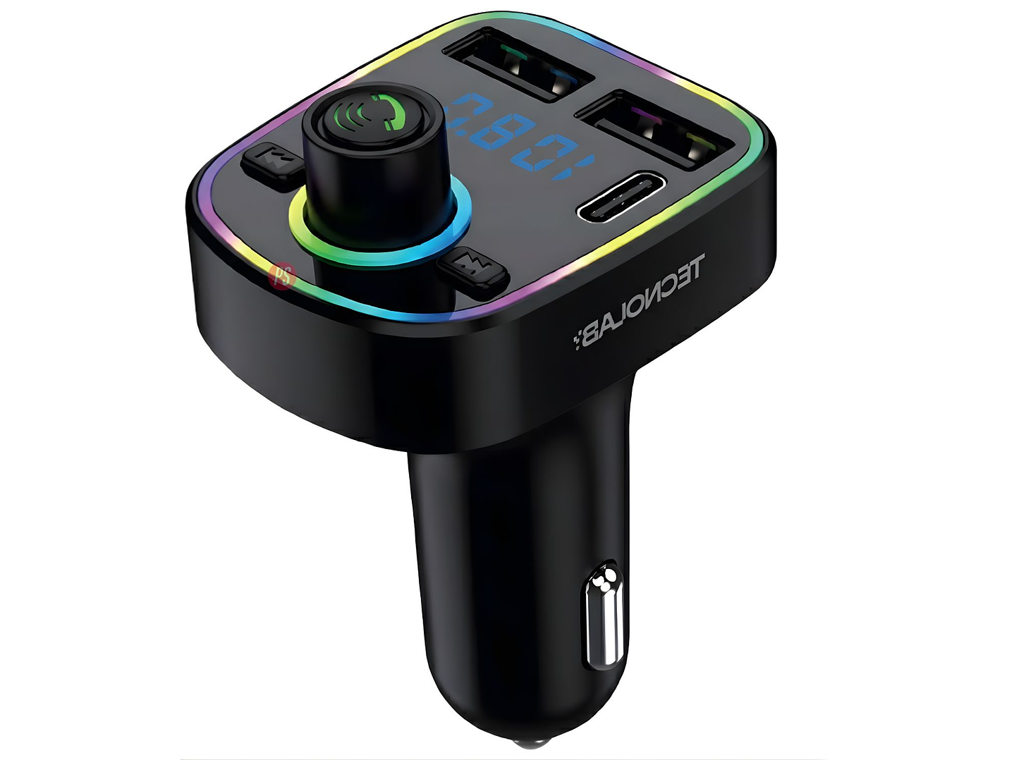 Transmisor FM Bluetooth 5.2 Auto 15.5W USB-C + 2 USB - PS 2