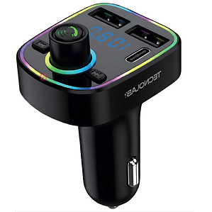 Transmisor FM Bluetooth 5.2 Auto 15.5W USB-C + 2 USB - PS