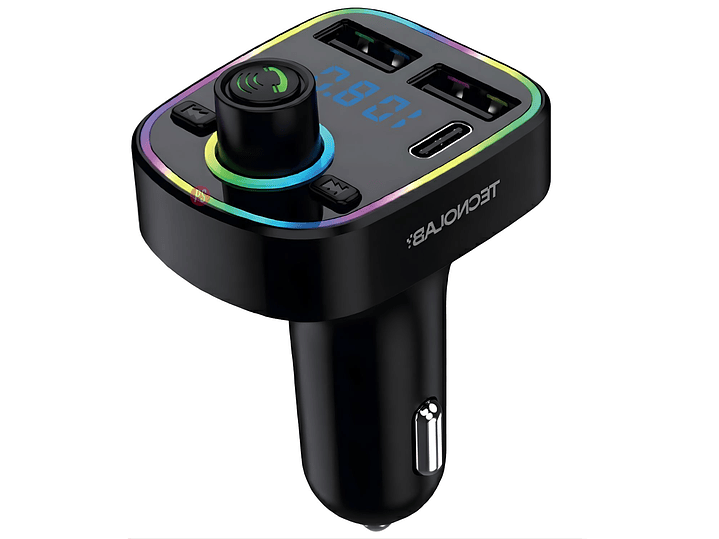 Transmisor FM Bluetooth 5.2 Auto 15.5W USB-C + 2 USB - PS 2