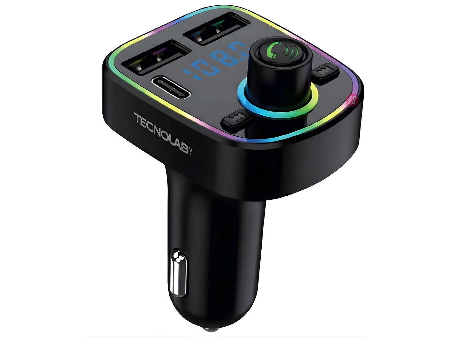 Transmisor FM Bluetooth 5.2 Auto 15.5W USB-C + 2 USB - PS 1
