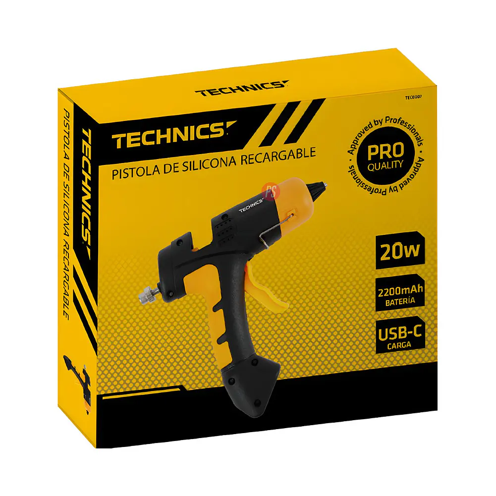 Pistola Silicona Technics Recargable 20W USB-C - PS 3
