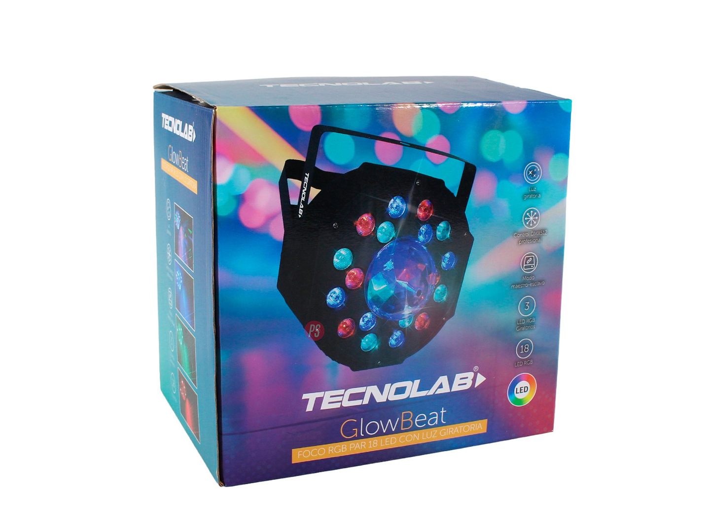 Foco PAR LED 18 RGB Giratorio 60W con Control DMX - PS 5