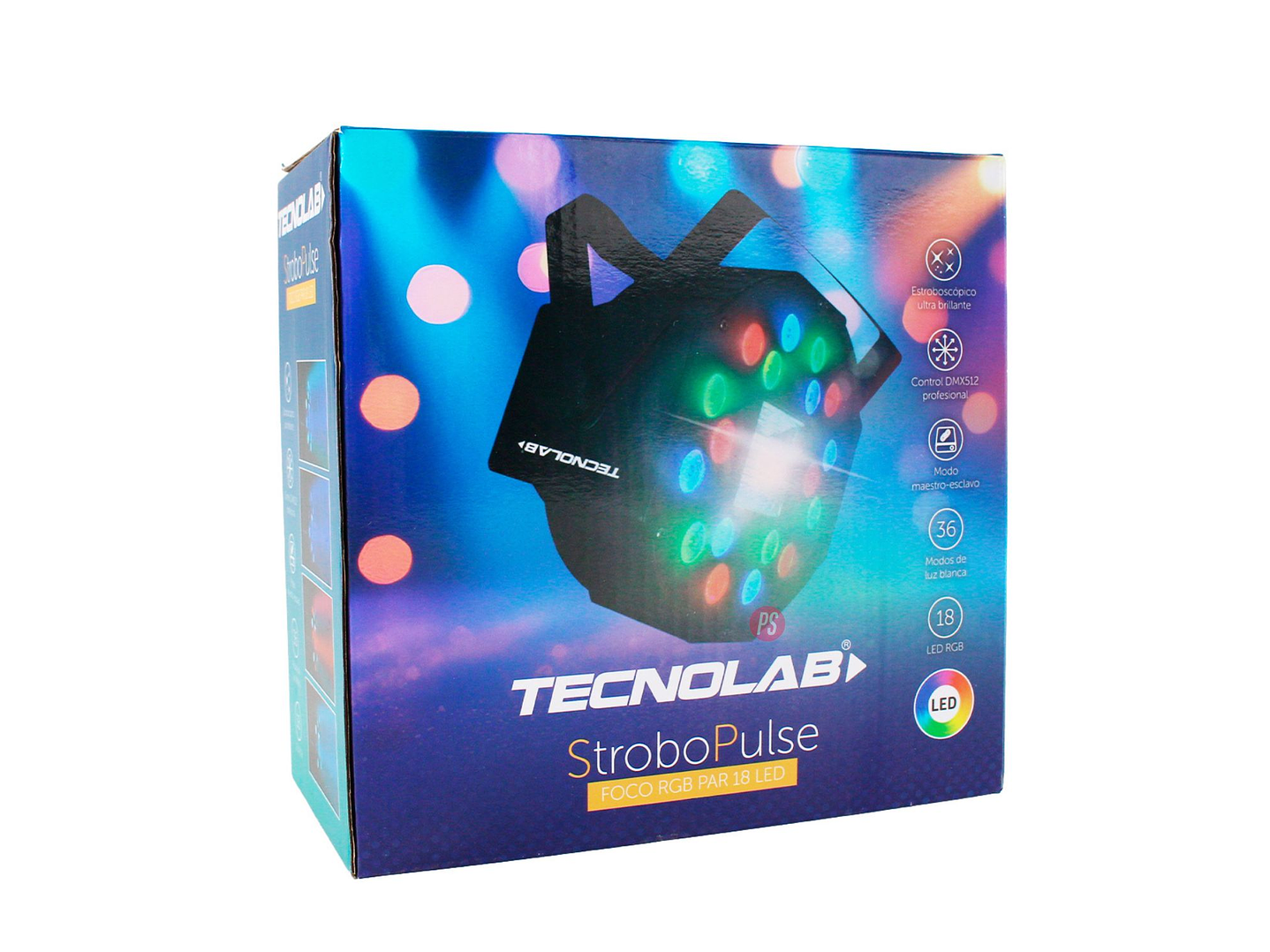 Foco PAR RGB 18 LED 60W Estroboscopico DMX - PS 5