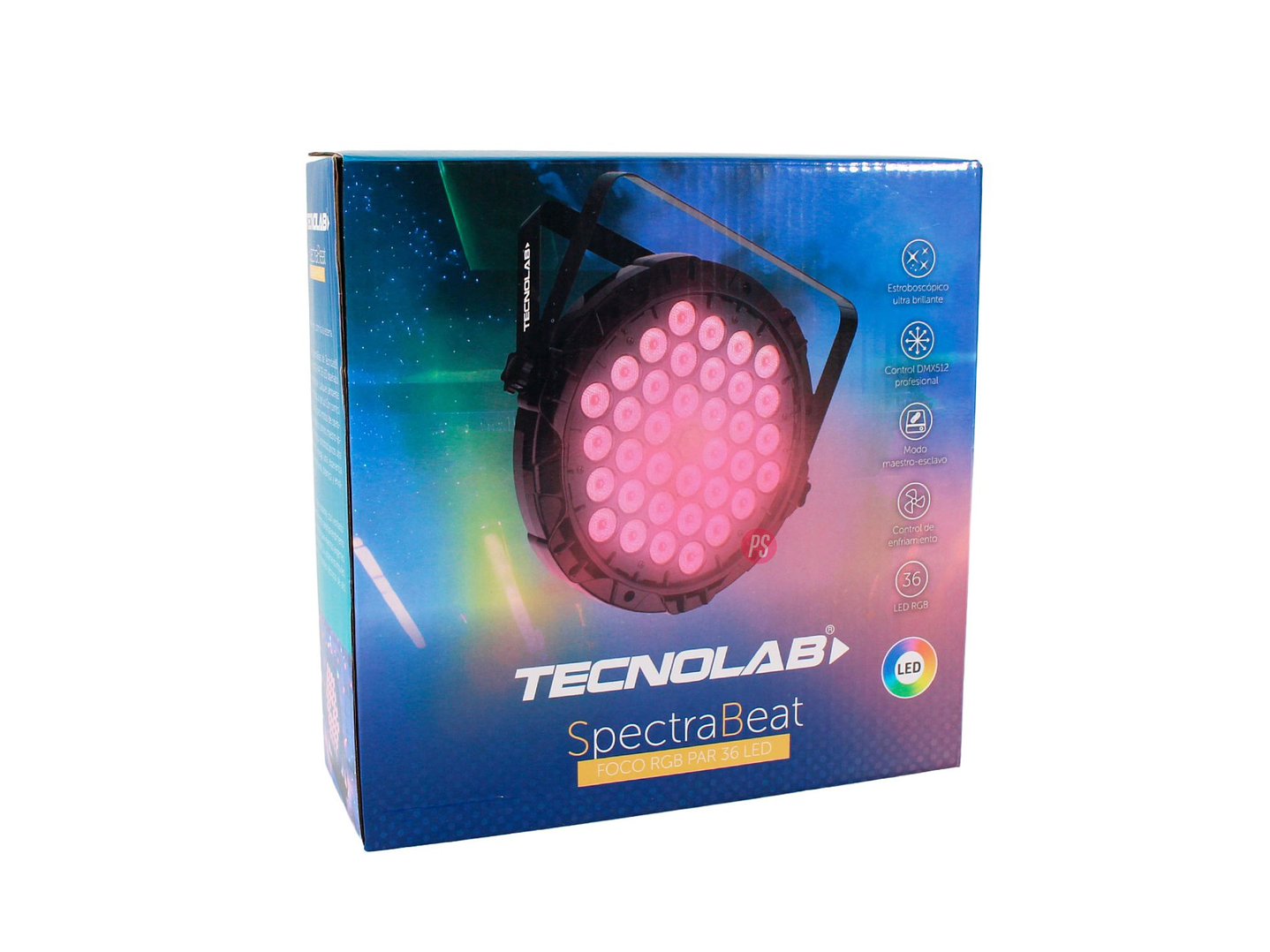 Foco PAR LED RGB 36 LEDs 60W DMX Profesional - PS 4