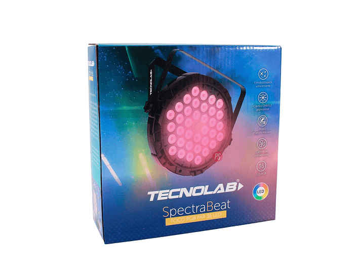 Foco PAR LED RGB 36 LEDs 60W DMX Profesional - PS 4
