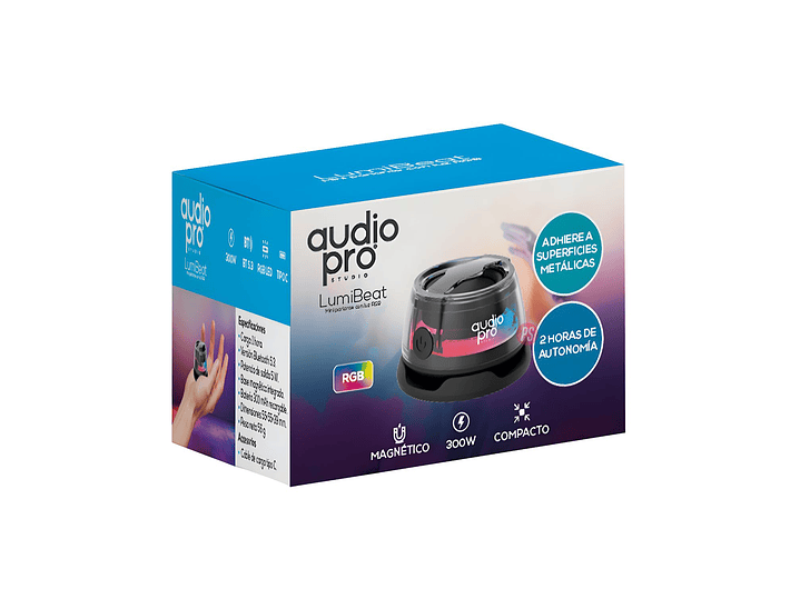 Parlante Mini RGB 5W Magnetico Recargable USB-C Colores - PS 3
