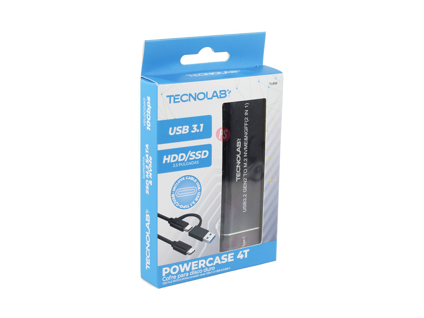 Cofre SSD M.2 NVMe 2.5 Pulgadas USB-C 3.1 Dual 10Gbps - PS 4