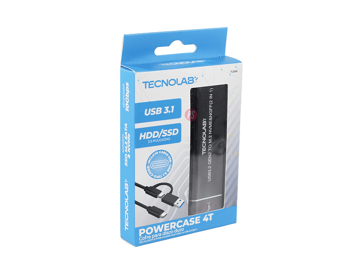 Cofre SSD M.2 NVMe 2.5 Pulgadas USB-C 3.1 Dual 10Gbps - PS 4