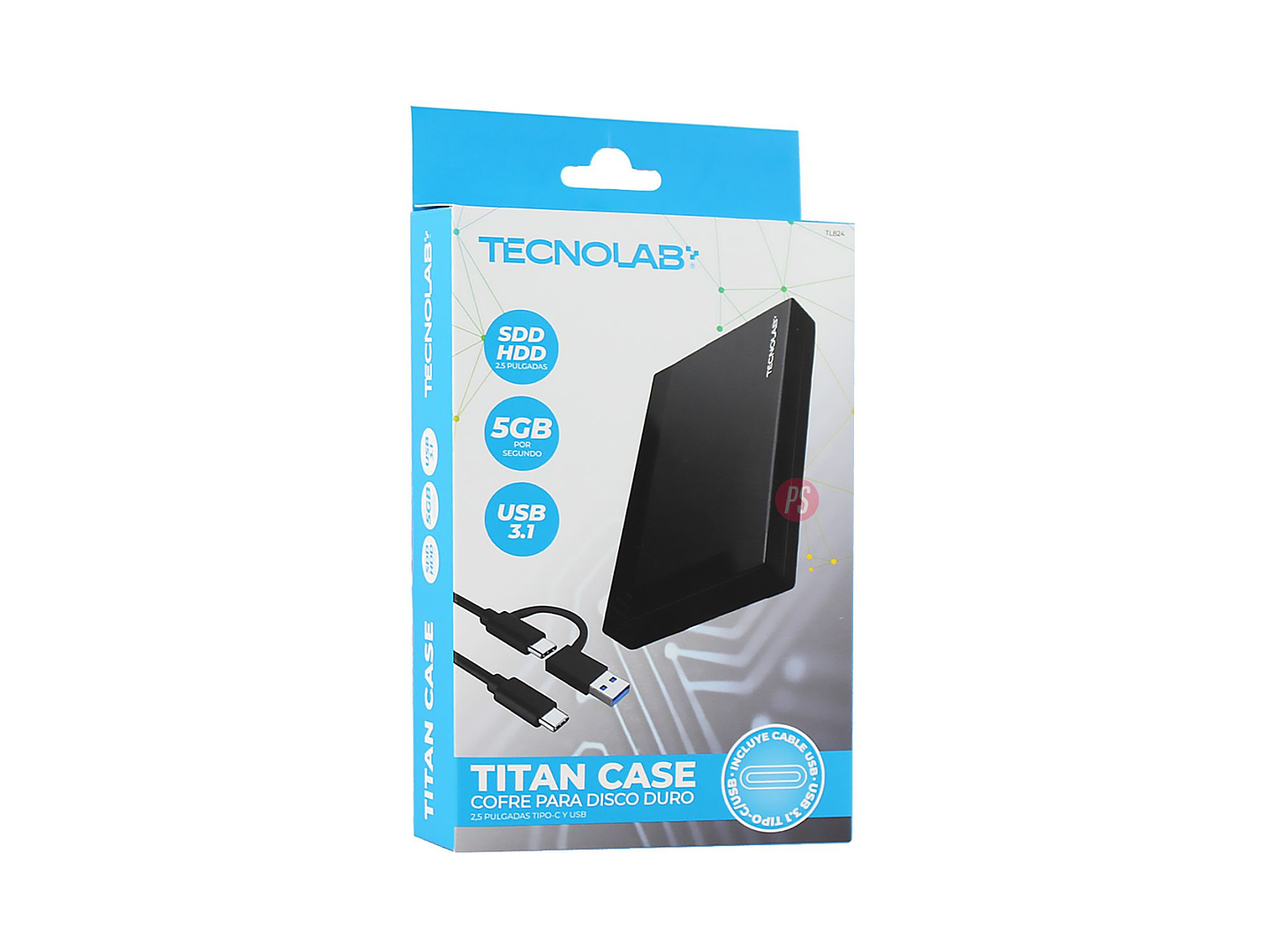 Cofre Disco Duro 2.5 Pulgadas USB-C 3.1 5Gbps SATA SSD - PS 4