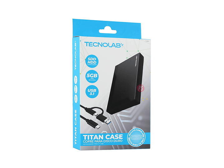 Cofre Disco Duro 2.5 Pulgadas USB-C 3.1 5Gbps SATA SSD - PS 4