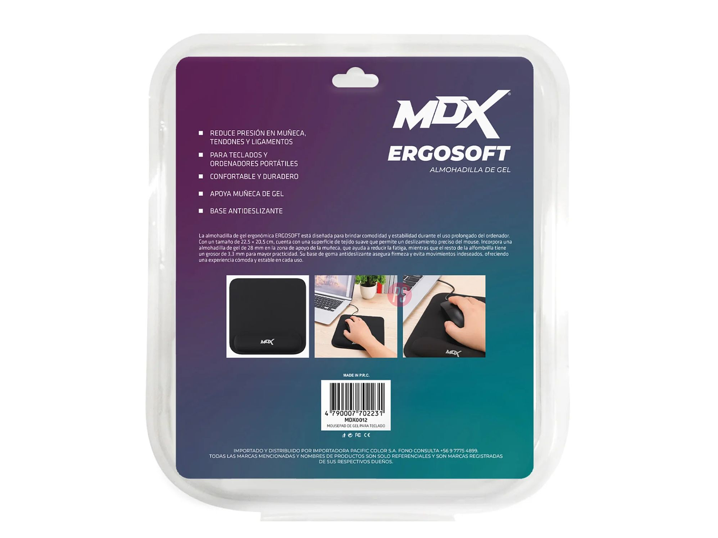 Mousepad Ergonomico Gel Antideslizante con Apoyo - PS 3