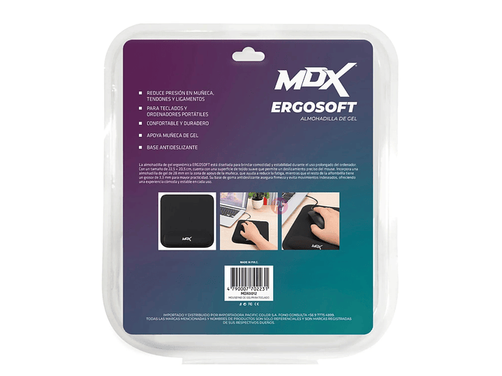 Mousepad Ergonomico Gel Antideslizante con Apoyo - PS 3