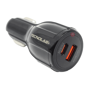 Cargador Auto 60W USB-A + Tipo C Carga Rapida 12V - PS