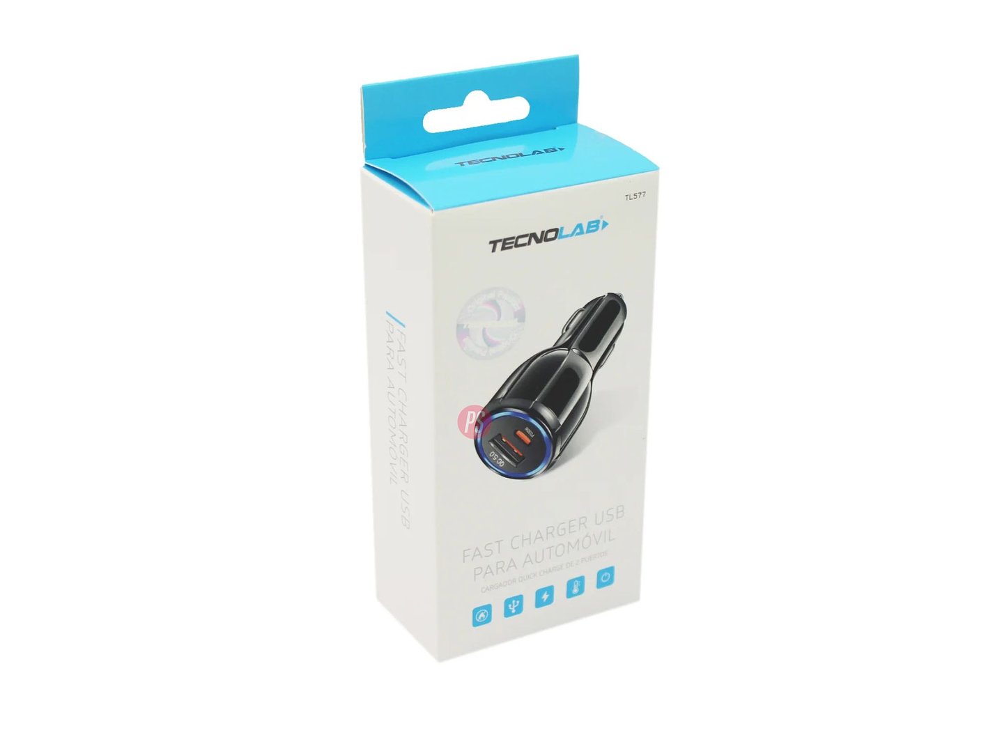 Cargador Auto 60W USB-A + Tipo C Carga Rapida 12V - PS 4