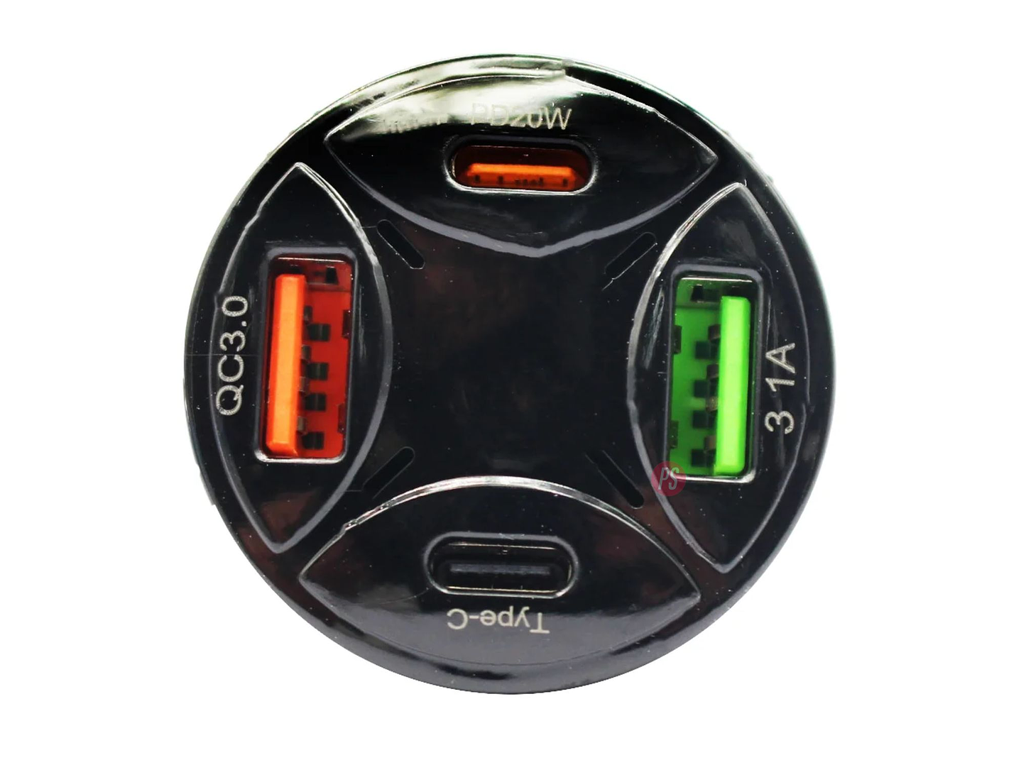 Cargador Auto PD QC USB-A + Tipo C 3.1A 2 Puertos - PS 2