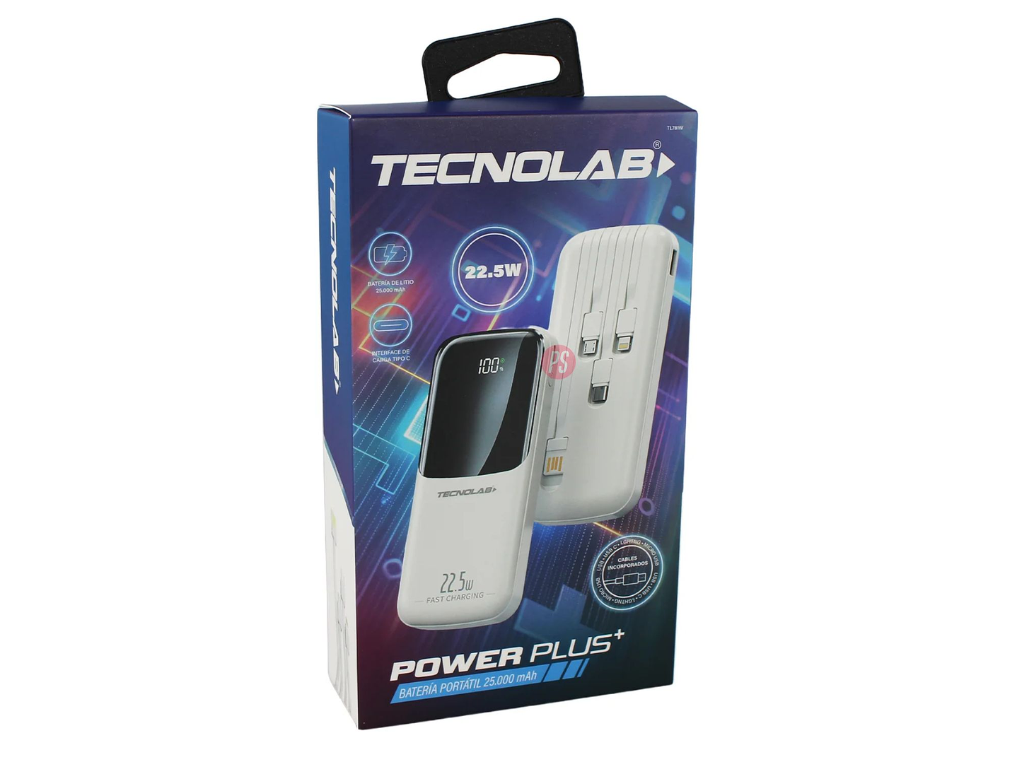 Power Bank 25000mAh 22.5W con 4 Cables Carga Rápida - PS 10