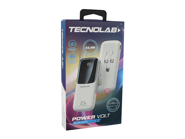 Power Bank 15000mAh 22.5W con 4 Cables Integrados - PS 5