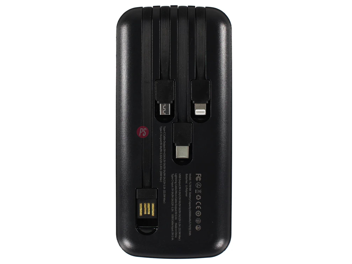 Power Bank 15000mAh 22.5W con 4 Cables Integrados - PS 7