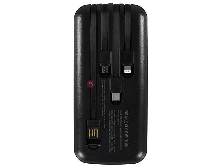 Power Bank 15000mAh 22.5W con 4 Cables Integrados - PS 7