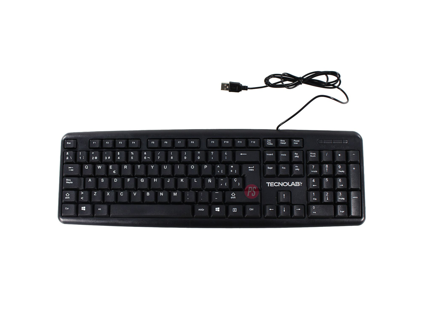 Teclado Alambrico USB Full Size 104 Teclas Estandar - PS 1