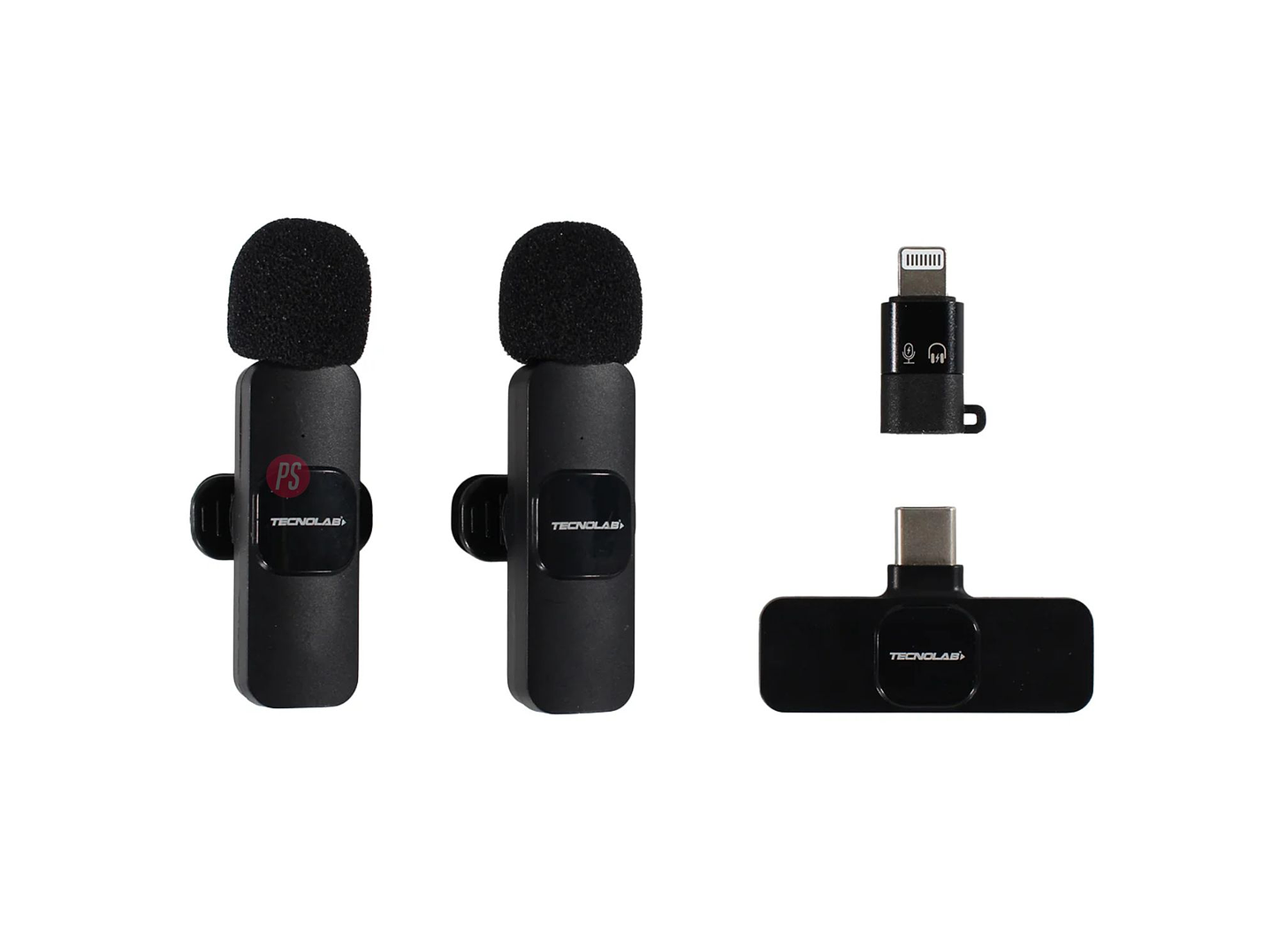Kit 2 Microfonos Lavalier Inalambricos USB-C y Lightning - PS 1