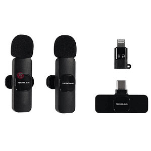 Kit 2 Microfonos Lavalier Inalambricos USB-C y Lightning - PS